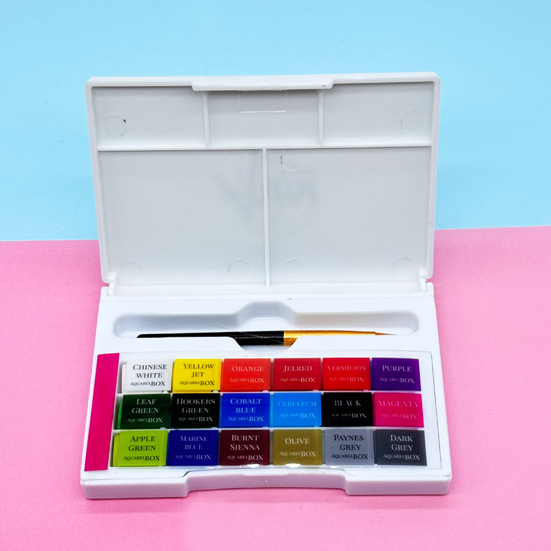 Solid Watercolor in plastic box