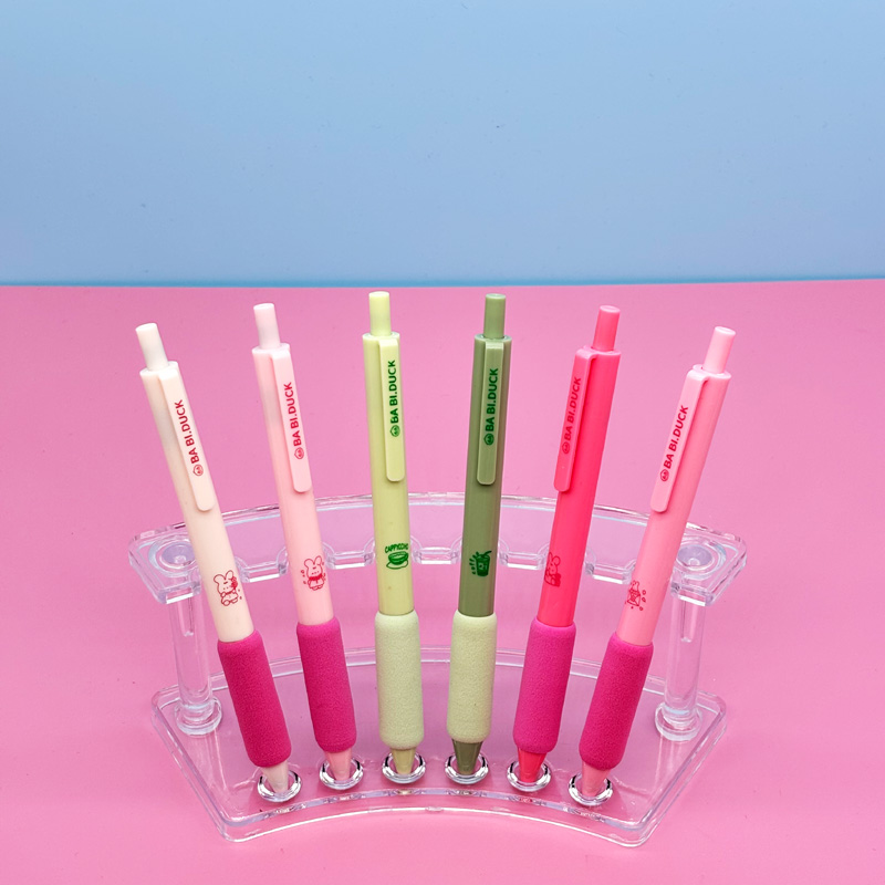 Gel ink pen with soft grip