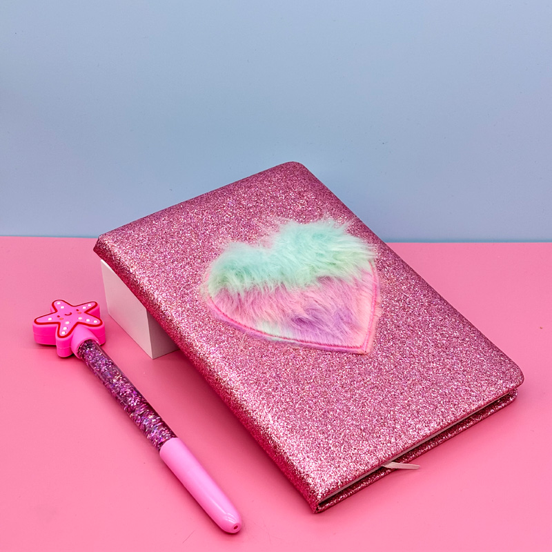 Glitter fabric cover notebook